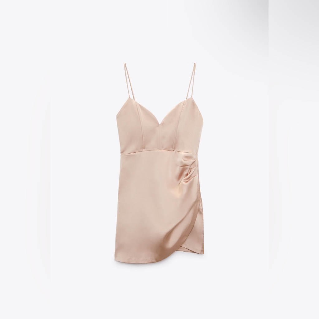 Zara Cream Colored Satin Dress